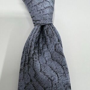 Versace‎ Collection Mens Blue Silk Geometric Pattern Classic Neck Tie